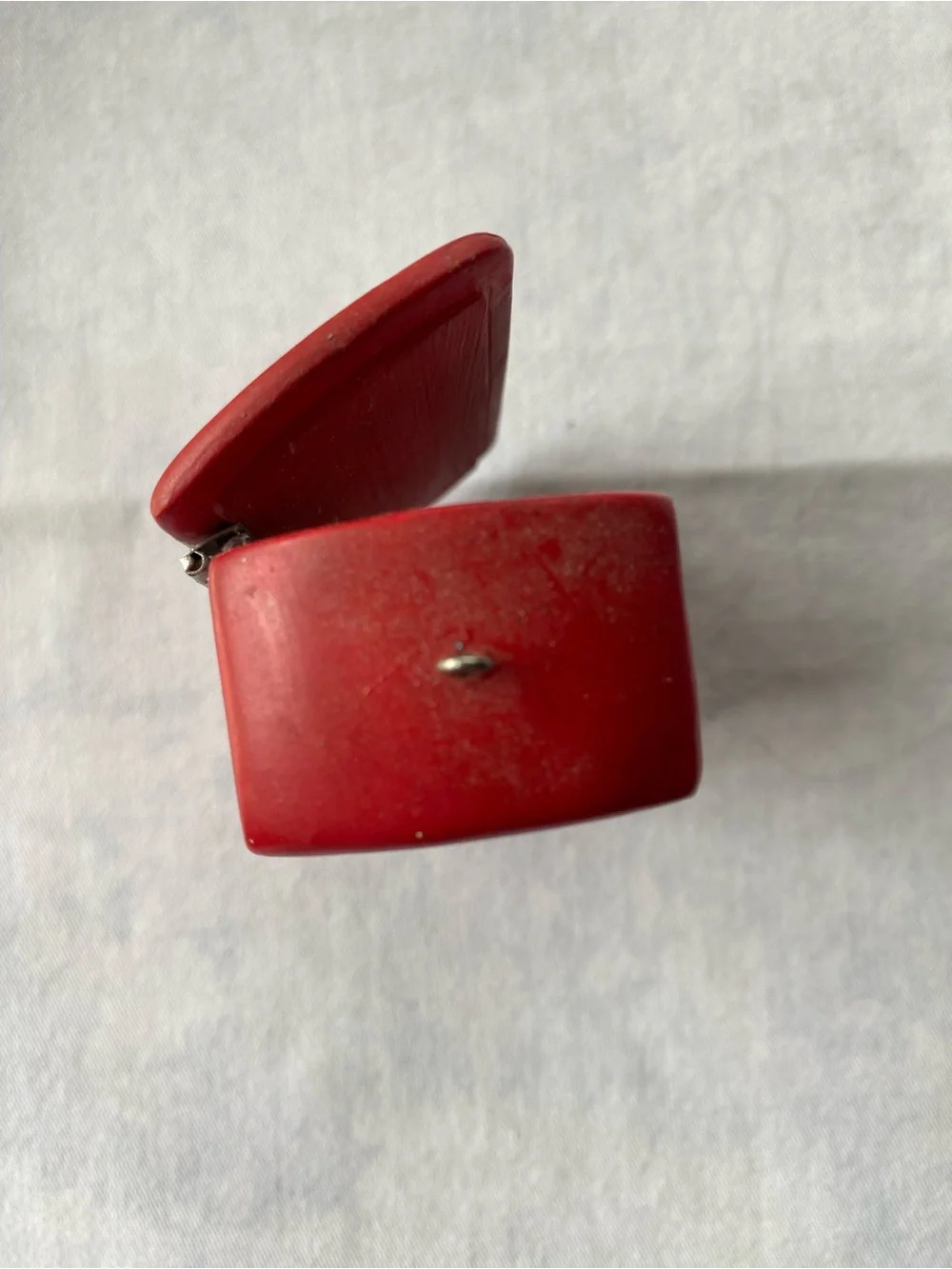 Christmas Ornament Vintage Red Refrigerator with Food